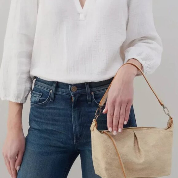 HOBO 🎄🎁 Kirby Crossbody Gold Leaf One Size Womens Bag Purse - Picture 3 of 13